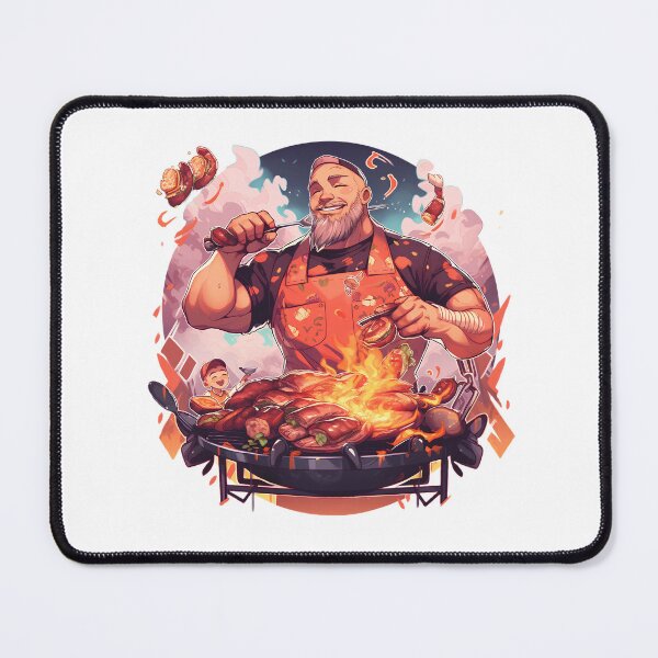 Item preview, Fathers Day Grill Master BBQ Grilling Time Dad Barbecue Meat Food Print Grillmaster Season Boss King designed and sold by MartynGrey.