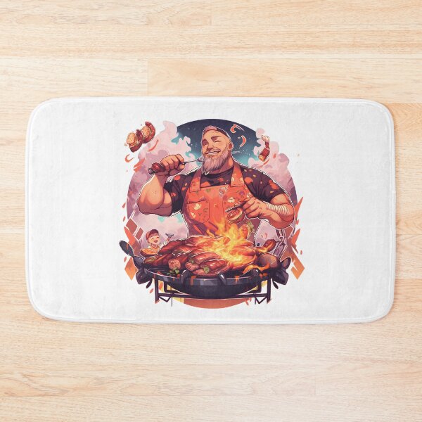 Item preview, Fathers Day Grill Master BBQ Grilling Time Dad Barbecue Meat Food Print Grillmaster Season Boss King designed and sold by MartynGrey.