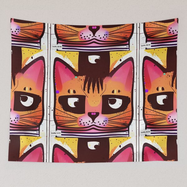 Item preview, Cute colorful cat cats 52 designed and sold by RedWolfDisigne.