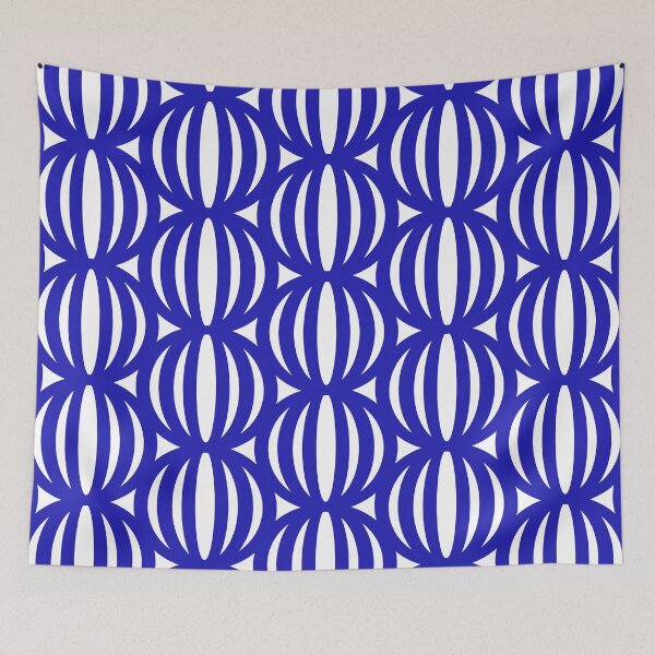 Item preview, Retro Geometric Globe Pattern Ultramarine Blue designed and sold by tonymagnerart.