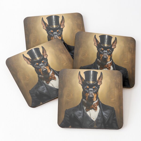 Item preview, Dapper Doberman Pinscher Portrait Art designed and sold by ConfettiSkyArt.