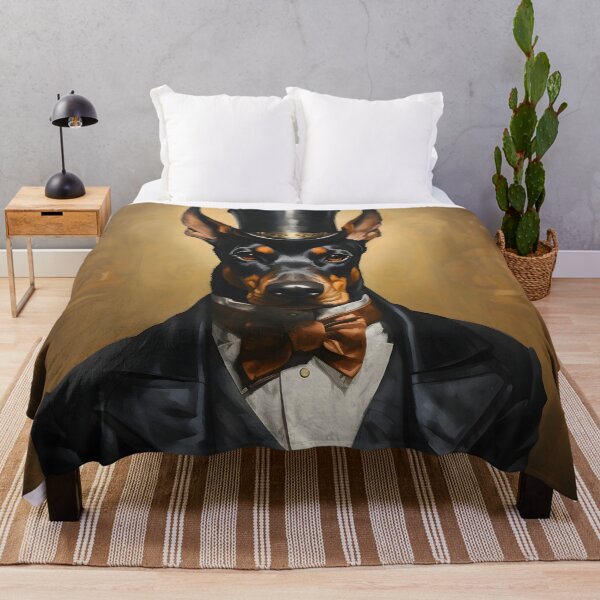 Item preview, Dapper Doberman Pinscher Portrait Art designed and sold by ConfettiSkyArt.