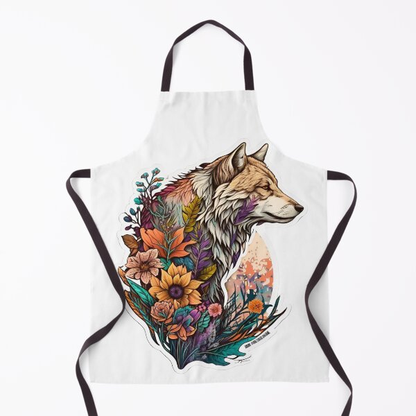 Artikelvorschau, Bunter Wolf mit Blumen entworfen und verkauft von ArtFromBeyond.