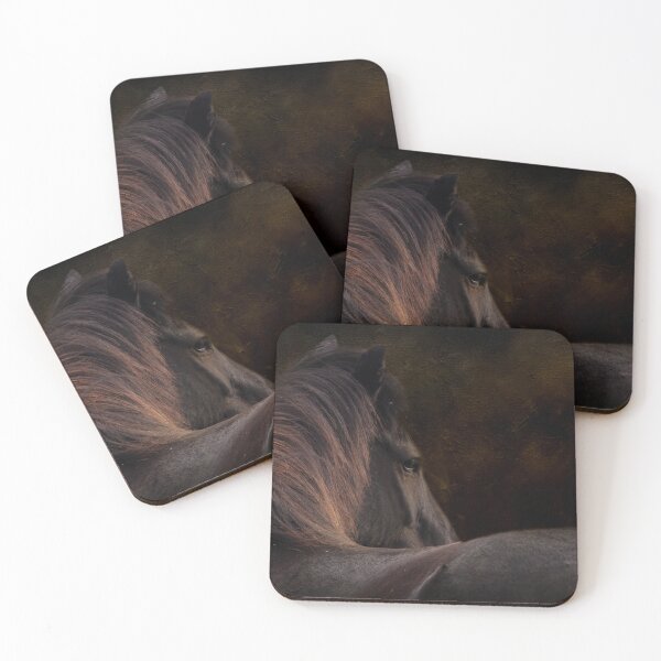 Item preview, Icelandic horse against a black background designed and sold by myequineartwork.