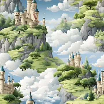 Artwork thumbnail, Castles Pattern 4 by DigitalPatternx