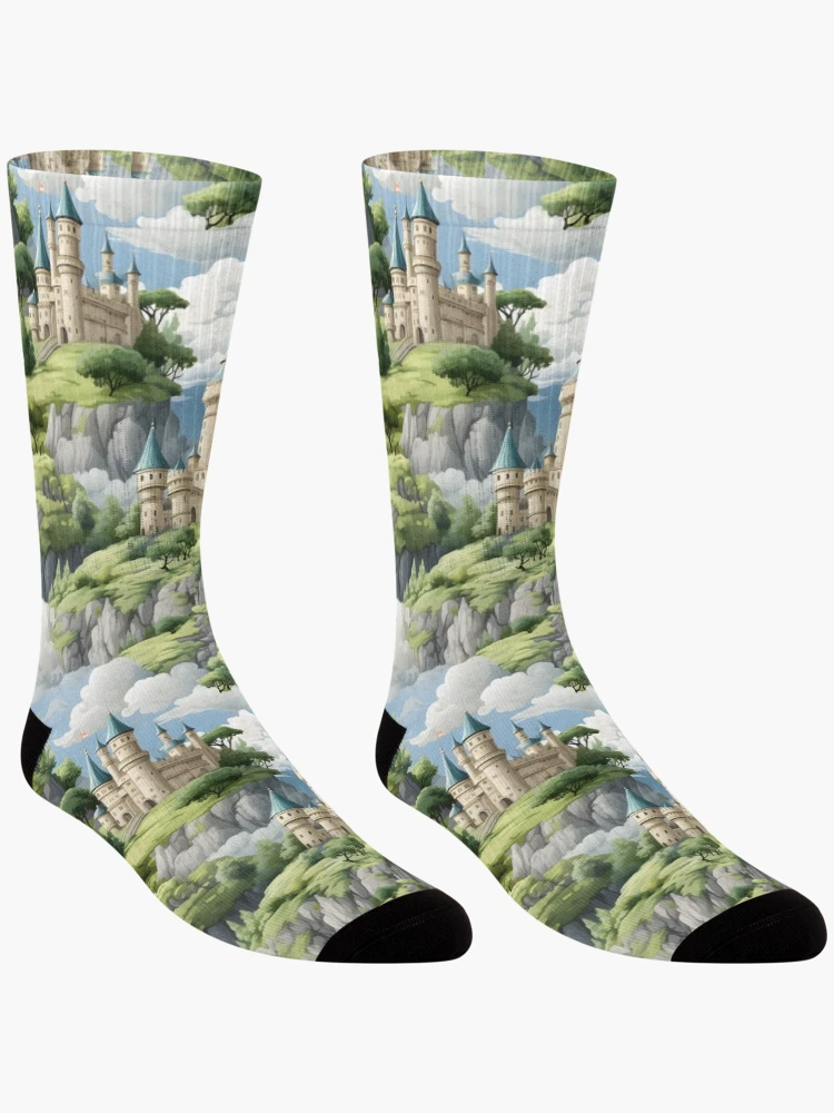 Thumbnail 3 of 5, Socks, Castles Pattern 4 designed and sold by DigitalPatternx.