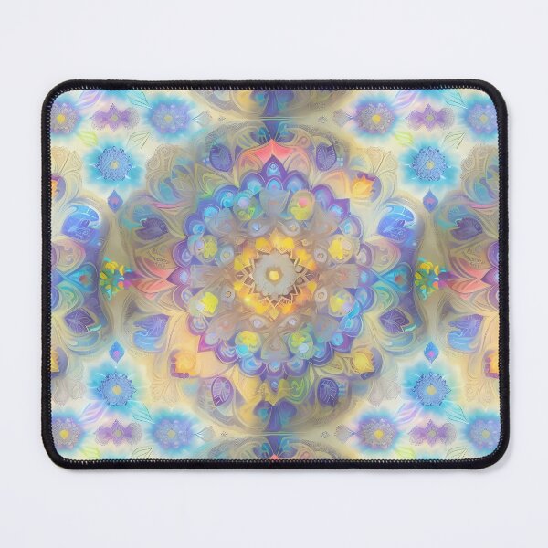Item preview, Watercolor blue, violet and yellow mandala pattern designed and sold by EightMustangs.
