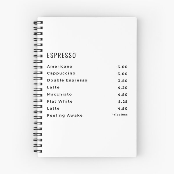 Item preview,  Espresso Menu designed and sold by LatteSmart.