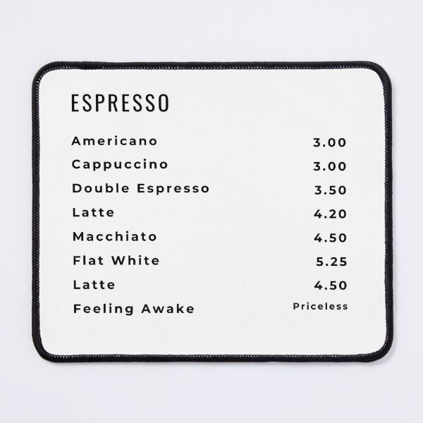 Item preview,  Espresso Menu designed and sold by LatteSmart.