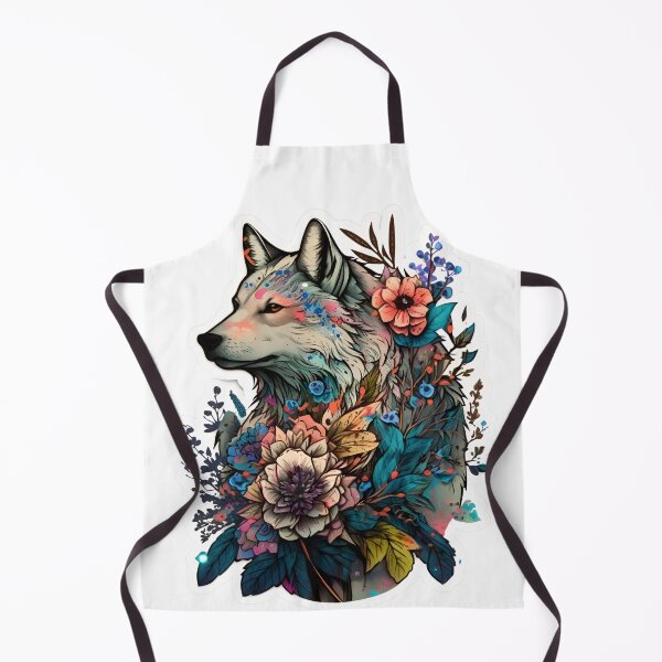 Artikelvorschau, Bunter Wolf mit Blumen entworfen und verkauft von ArtFromBeyond.