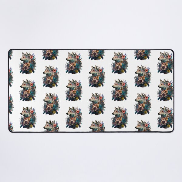 Item preview, Colorful Wolf With Flowers designed and sold by ArtFromBeyond.
