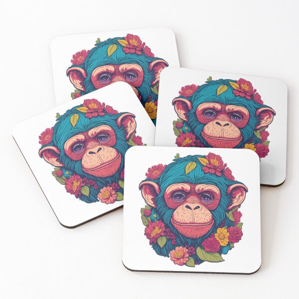 Item preview, Chimpanzee with a Splash Flowers  designed and sold by FocusChillax.