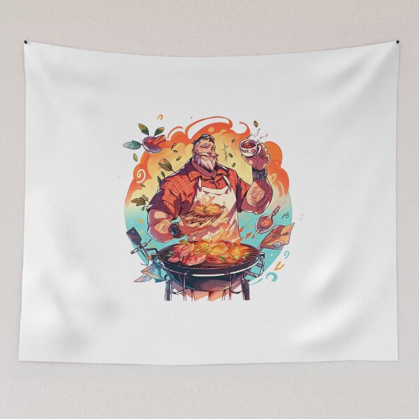 Item preview, Fathers day Grill Master Dad, BBQ Art Cooking Master Grilling King Time Grillmaster Season King designed and sold by MartynGrey.