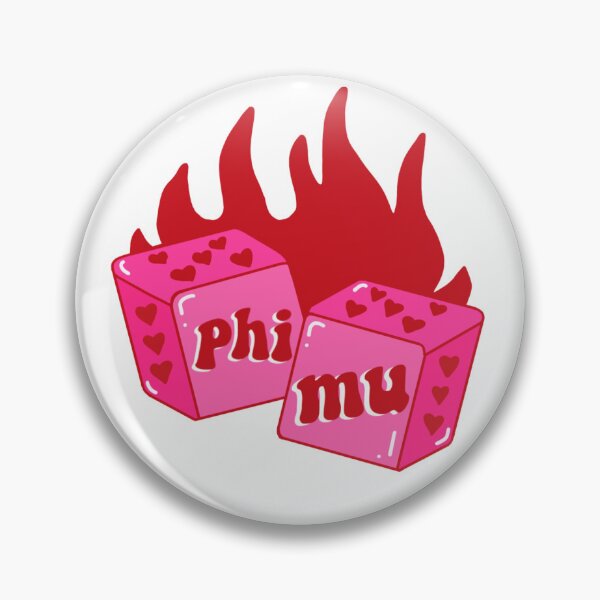 Item preview, phi mu pink sorority dice sticker designed and sold by feliciadesigns.