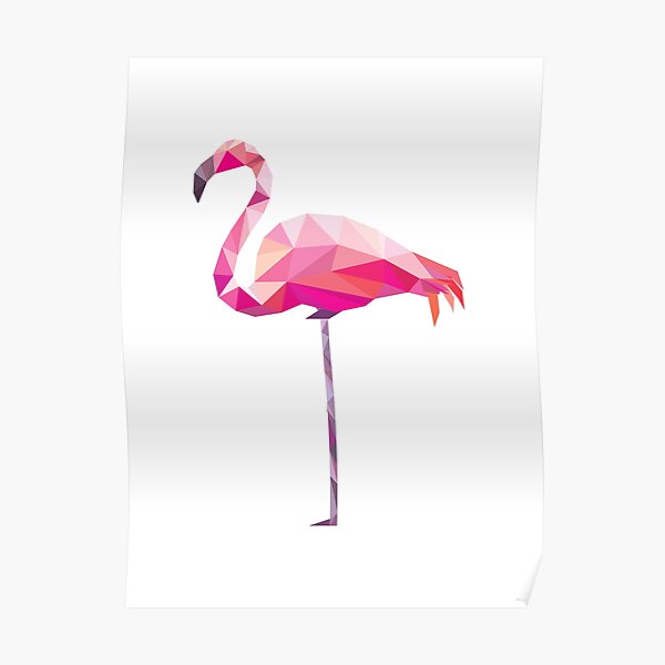Geometric Flamingo Poster