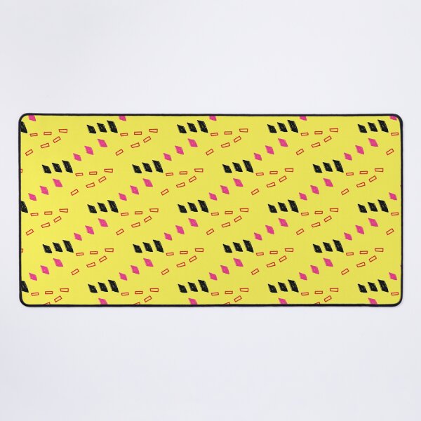 Item preview, Diagonal Neon Geometry: '80s Retro Revival: yellow, pink, black designed and sold by Arubi-Art.