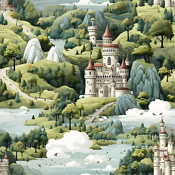 Artwork thumbnail, Castles Pattern 5 by DigitalPatternx