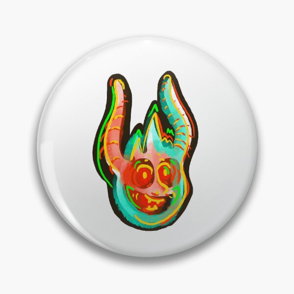 Item preview, fireball devil cartoon mask sticker designed and sold by The Nerd Gift Source.