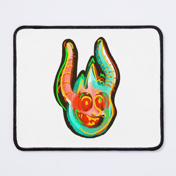 Item preview, fireball devil cartoon mask sticker designed and sold by The Nerd Gift Source.