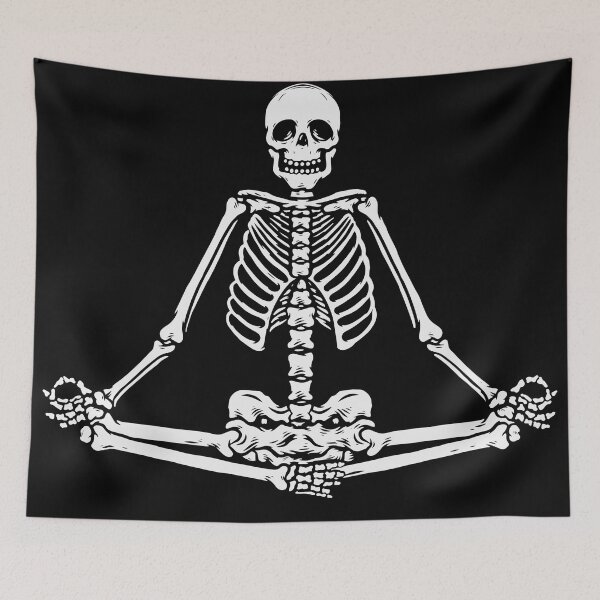 Item preview, Tranquil Halloween Skeleton in Lotus Pose designed and sold by ElLocoMus.