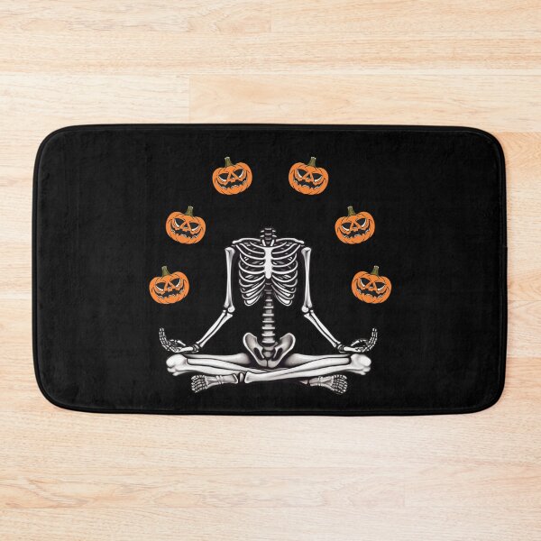Item preview, Pumpkin Tranquil Halloween Skeleton in Lotus Pose designed and sold by ElLocoMus.