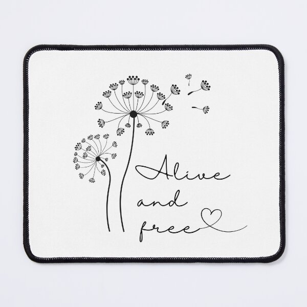 Item preview, Alive and Free Minimalist black and white design with dandelions and heart designed and sold by Brasilia.