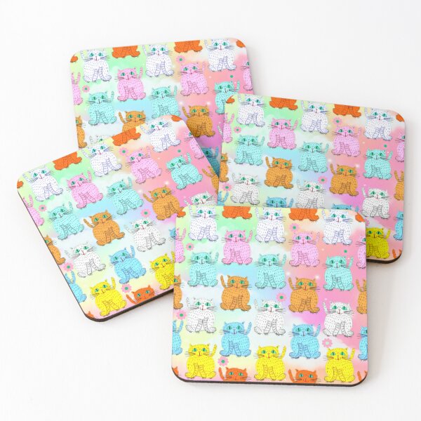 Item preview, Colorful cats design designed and sold by ArtAngiTresors.