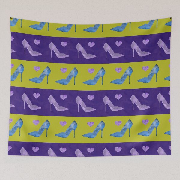 Item preview, High Heels Patterns watercolor blue, purple and green designed and sold by k9printart.