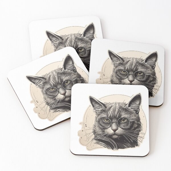 Item preview, Unique Cat Art - Trendy with Sunglasses Cat for Fashion Fans designed and sold by sadsapiens.
