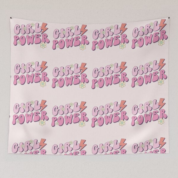 Item preview, Girl power pink floral hippie groovy quote designed and sold by Mary Hart.