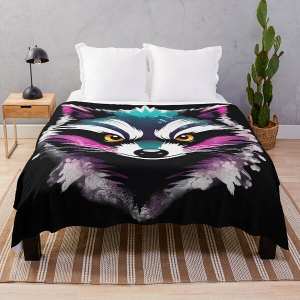 Item preview, Watercolor Raccoon Face designed and sold by TodoDecoArt.