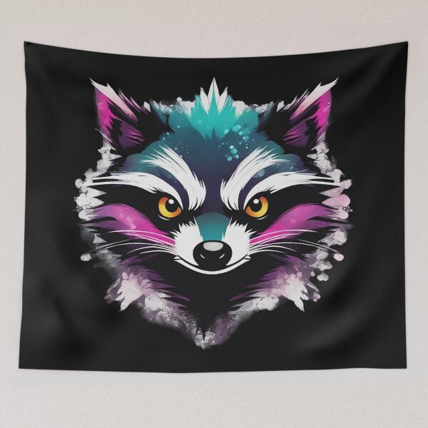 Item preview, Watercolor Raccoon Face designed and sold by TodoDecoArt.