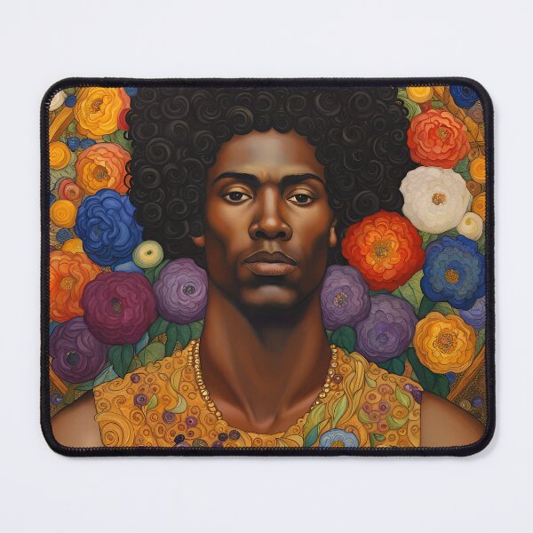 Item preview, Beautiful Black Man with Flowers designed and sold by Glimmersmith.