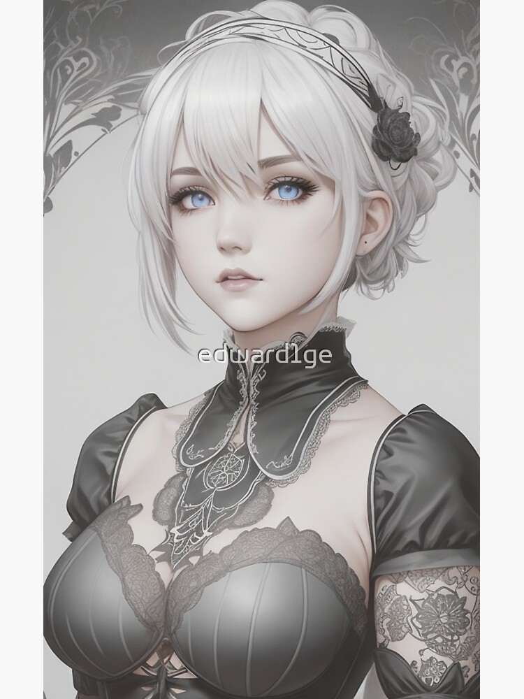 white-haired anime character illustration 2B (Nier: Automata) Nier