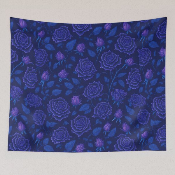 Item preview, blue,purple and pink roses pattern  designed and sold by Designfs.