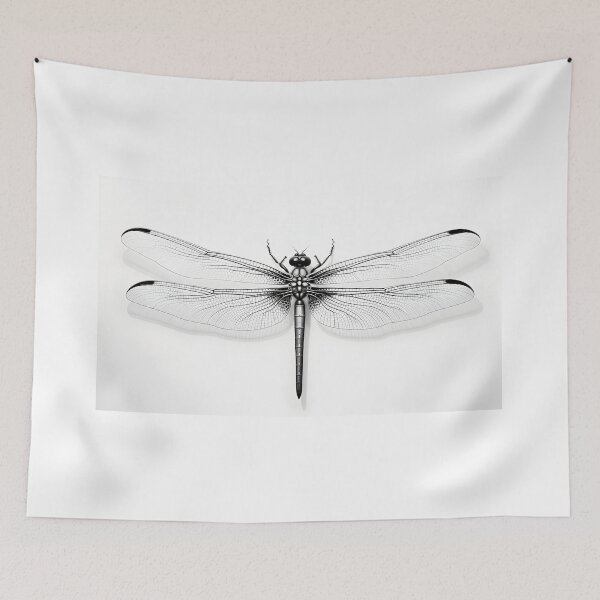 Item preview, black and white dragonfly designed and sold by boldbrushstroke.