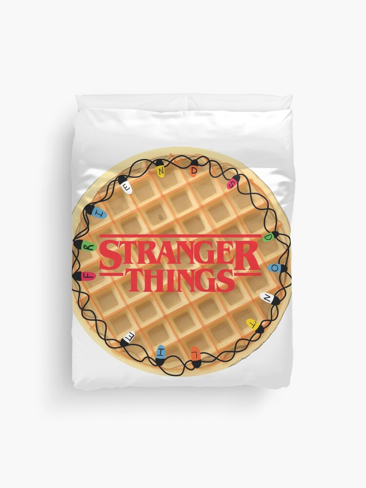 Thumbnail 1 of 2, Duvet Cover, Stranger Things Waffle Friends Don't Lie designed and sold by FunEyeDesign.