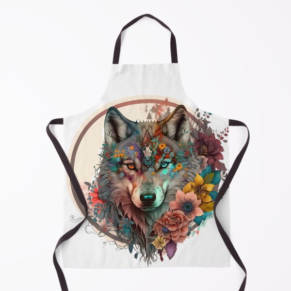 Artikelvorschau, Bunter Wolf mit Blumen entworfen und verkauft von ArtFromBeyond.
