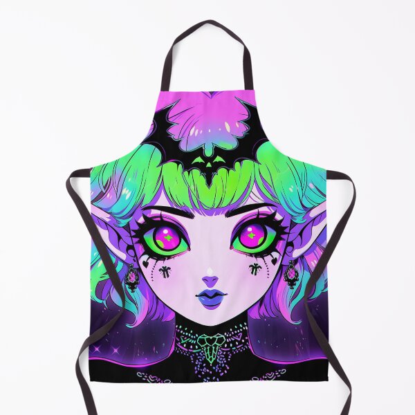 Item preview, Bright Purple and Green Cosmic Anime Girl designed and sold by bubblegoth.