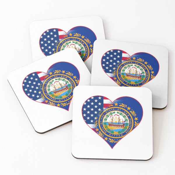 Item preview, State of New Hampshire Flag and American Flag Fusion Design designed and sold by Gsallicat.