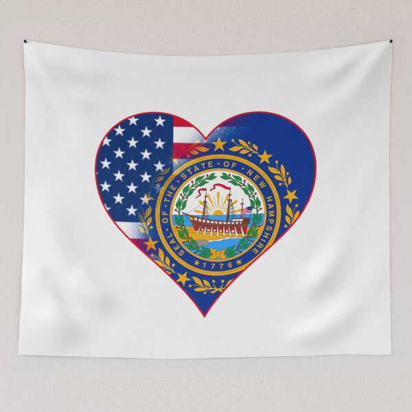 Item preview, State of New Hampshire Flag and American Flag Fusion Design designed and sold by Gsallicat.