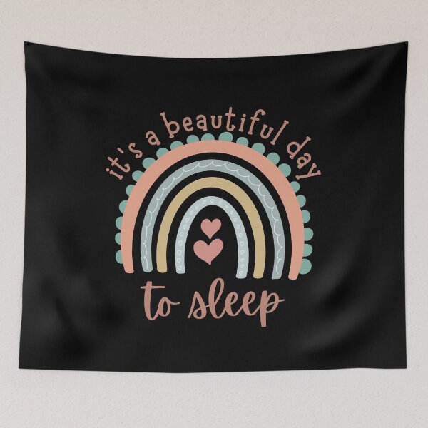 Item preview, Cute Boho Rainbow and Hearts It's a Beautiful Day to Sleep designed and sold by Brasilia.