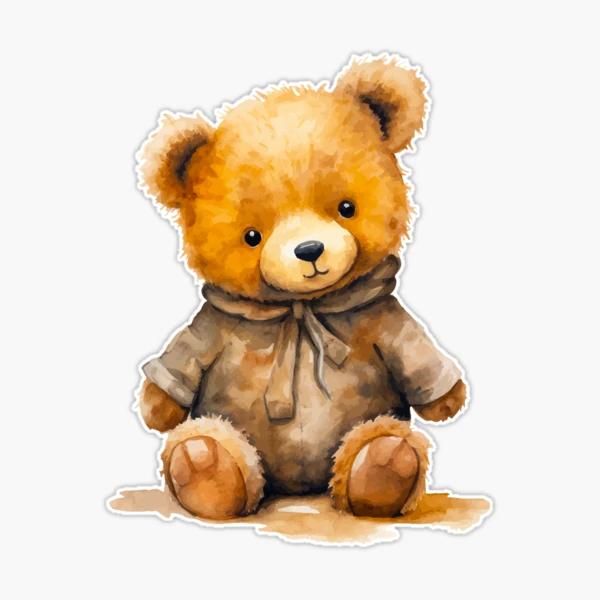 Watercolor Daddy Bear Fishing png clipart