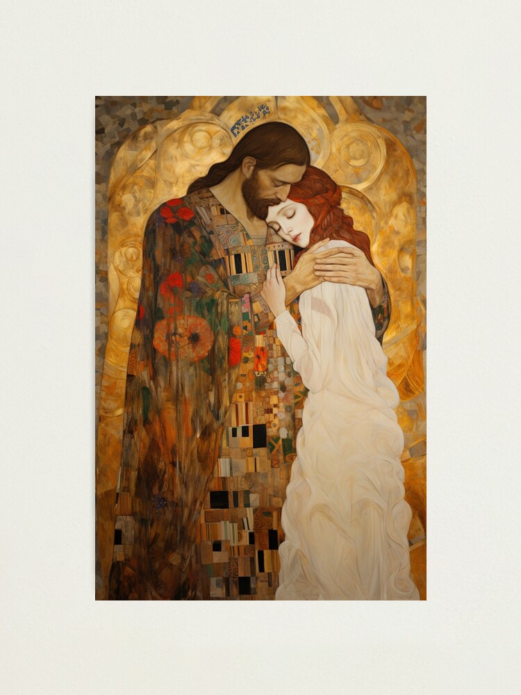 Thumbnail 1 of 3, Photographic Print, Christ Embracing Mary Magdalene designed and sold by SanctifiedSouls.