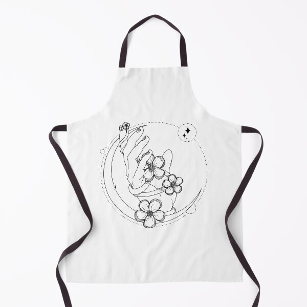 Item preview, hand holding flower on a crescent moon designed and sold by FerdiEverywhere.