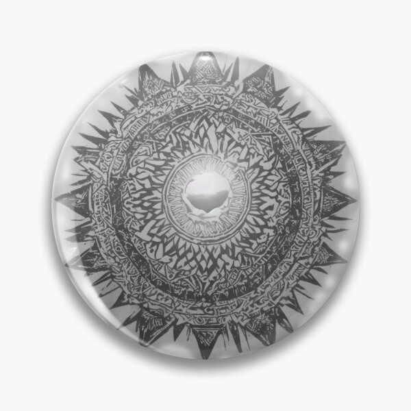 Item preview, A black and white Aztec sun stone with a modern, abstract design. designed and sold by Print_Fuse.