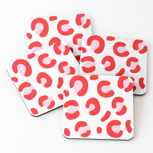 Item preview, Red & Pink Retro Snow Leopard: Pattern Mixing Magic designed and sold by Rebecca Turk.