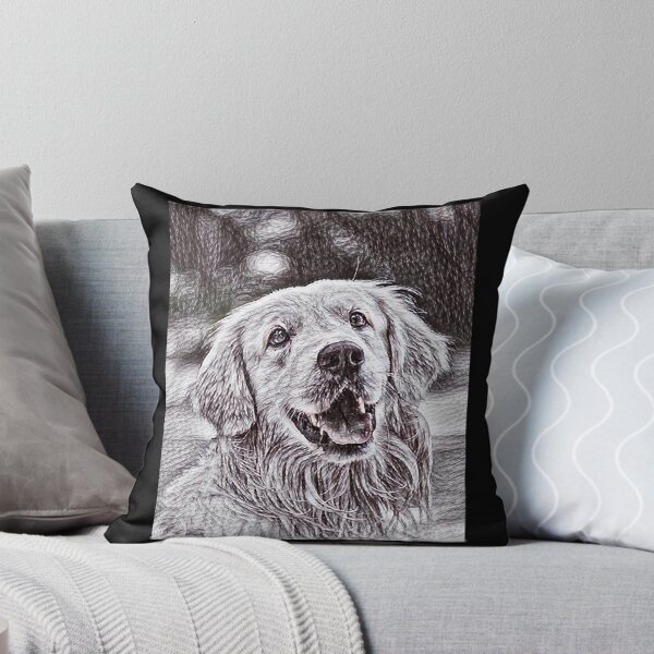 Item preview, Hey, Good Morning! Golden Retriever in Pen Scribble designed and sold by AmiAkins.