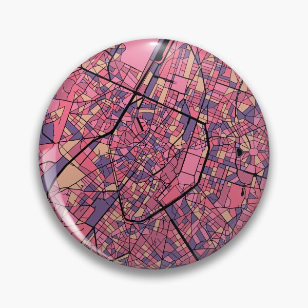 Artikelvorschau, Brüsseler Kartenmuster in Lila und Rosa entworfen und verkauft von PatternMaps.