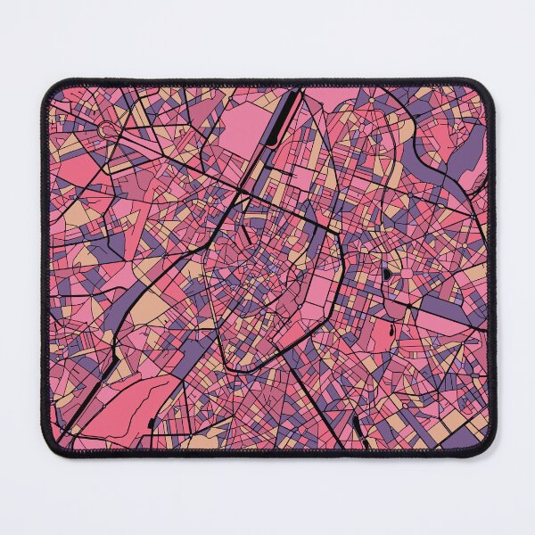 Item preview, Brussels Map Pattern in Purple & Pink designed and sold by PatternMaps.